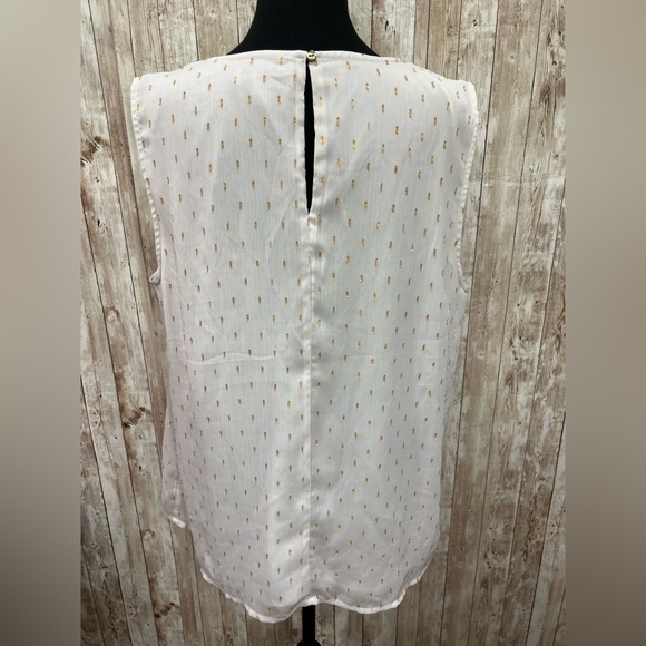 Liz Claiborne White Blouse with Gold Details - Size Xl - Picture 3 of 6